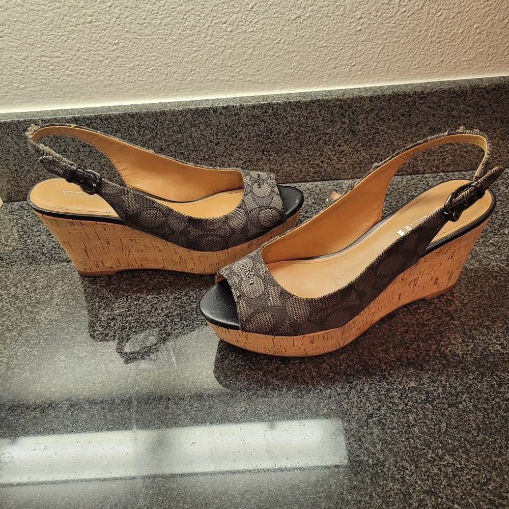 Coach Wedge sandles size 8
